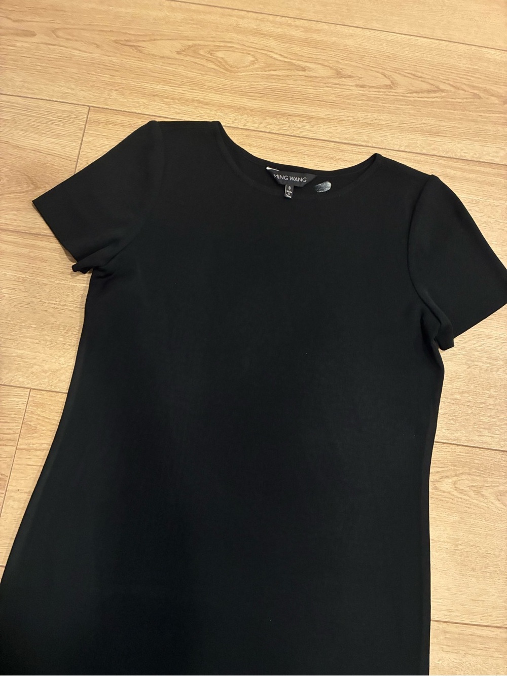 Ming Wang Women’s Black Acrylic Short Sleeve Sheath Dress Size S